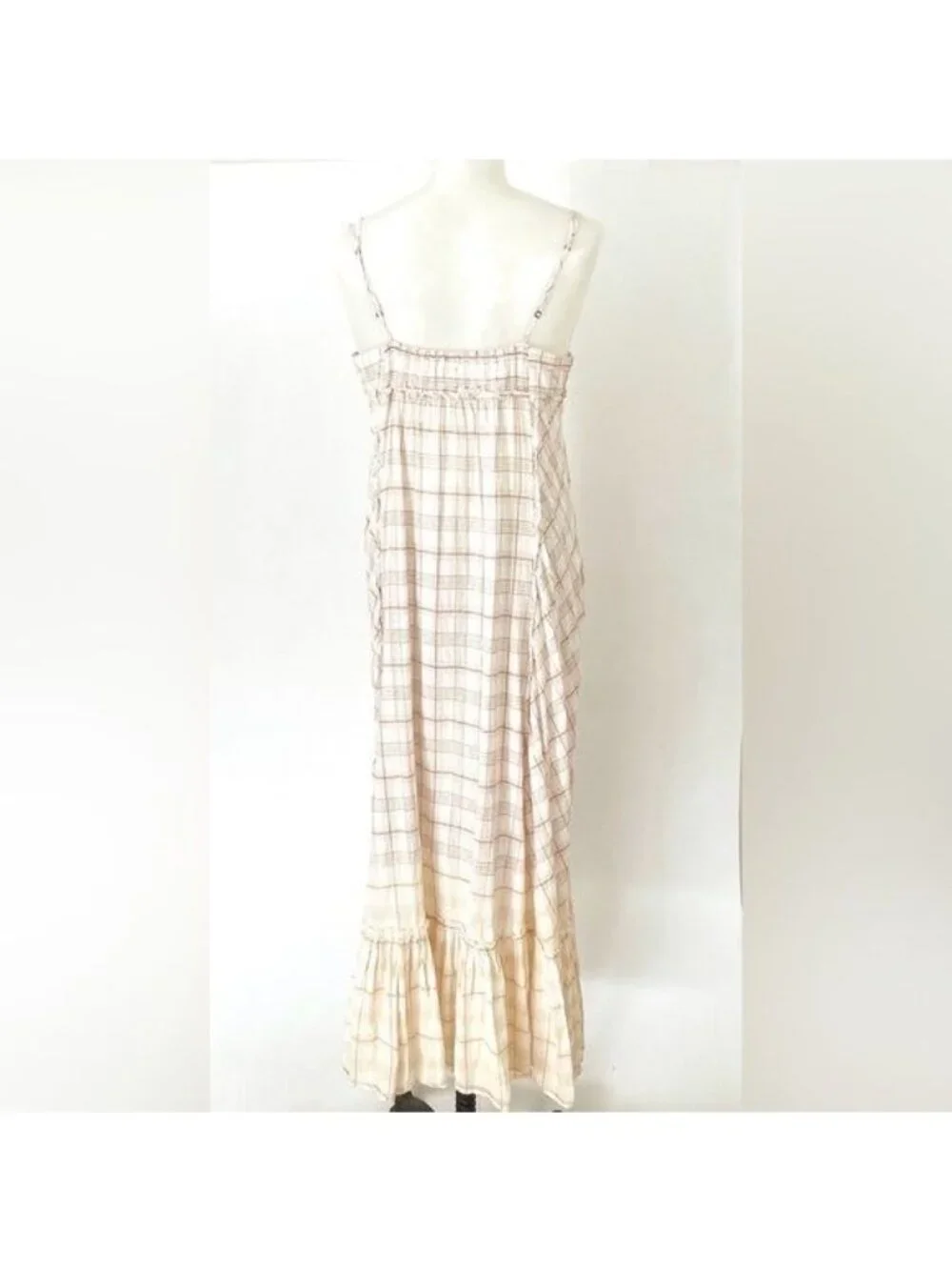 Free People Plaid City Maxi Dress Small New